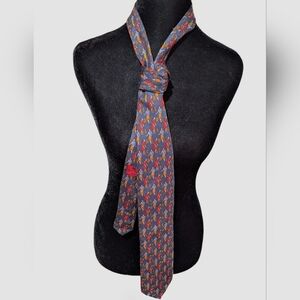 Etro Milano Tie  Croquet Novelty Print 100%silk Preppy Luxury Designer